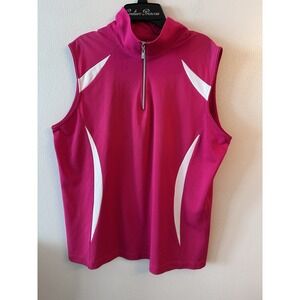 Tail Womens XL Sleeveless 1/4  Zip Golf Top Hot Pink Pickleball Active Tennis